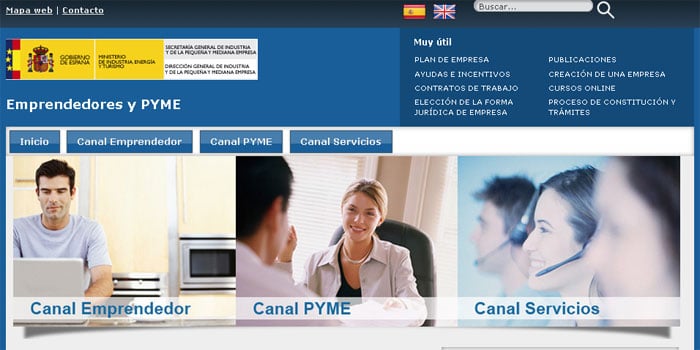 Recursos web para información y creación de empresas