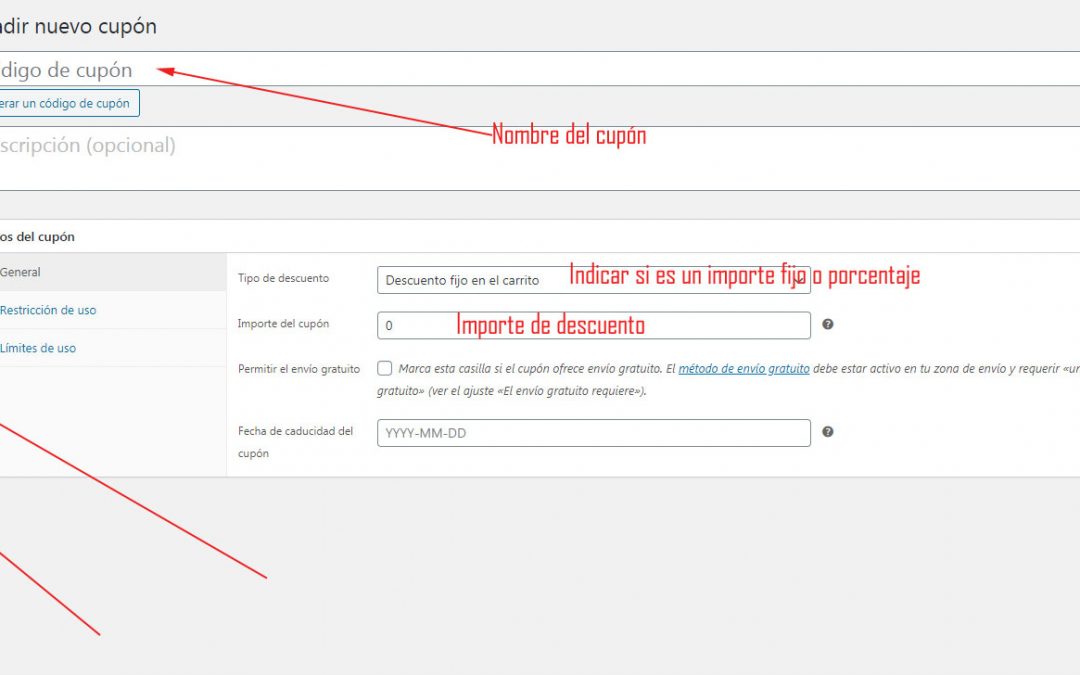 Cómo crear cupón de descuento en Woocommerce